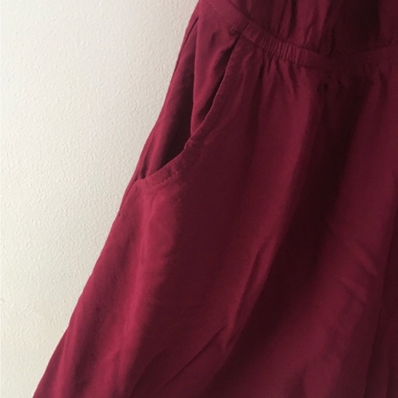 Express Maroon Strappy Romper with Pockets | Sz S - Picture 4 of 7